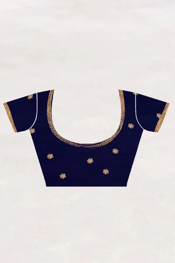 Dark_Blue_Gold_Georgette_Embroidered_Banarasi_Saree_For_Women