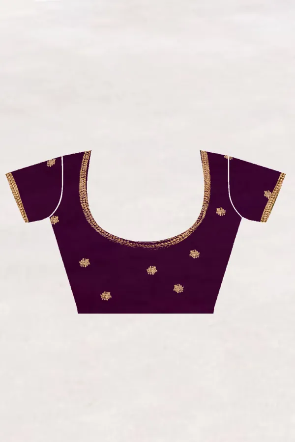 Maroon_Georgette_Embroidered_Banarasi_Saree_For_Women