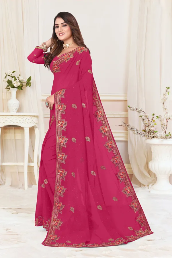 Pink_Georgette_Printed_Bollywood_Saree_For_Women