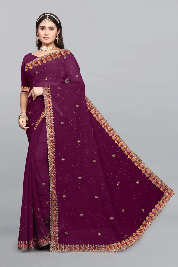 Purple_Georgette_Embroidered_Bollywood_Saree_For_Women