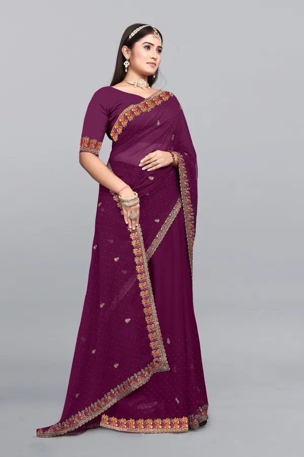 Purple_Georgette_Embroidered_Bollywood_Saree_For_Women