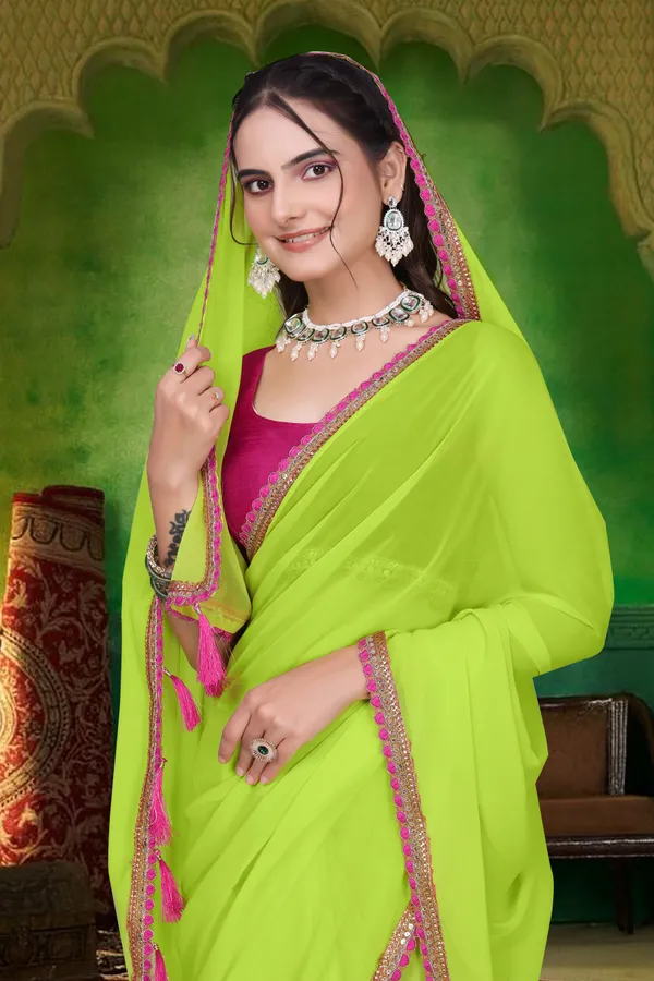Green_Georgette_Embroidered_Daily_Wear_Saree_For_Women