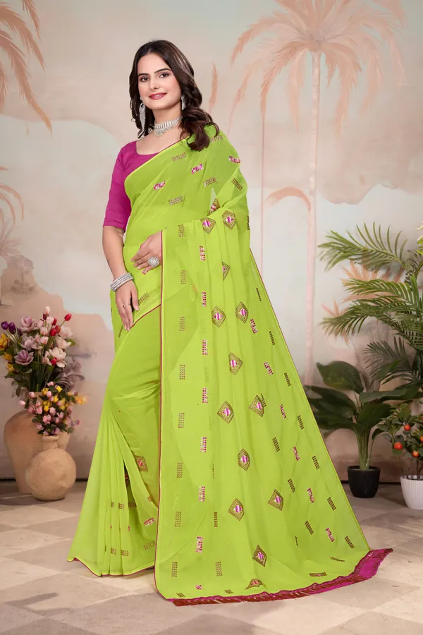 Green_Georgette_Embroidered_Bollywood_Saree_For_Women