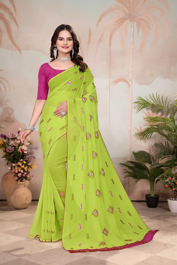 Green_Georgette_Embroidered_Bollywood_Saree_For_Women