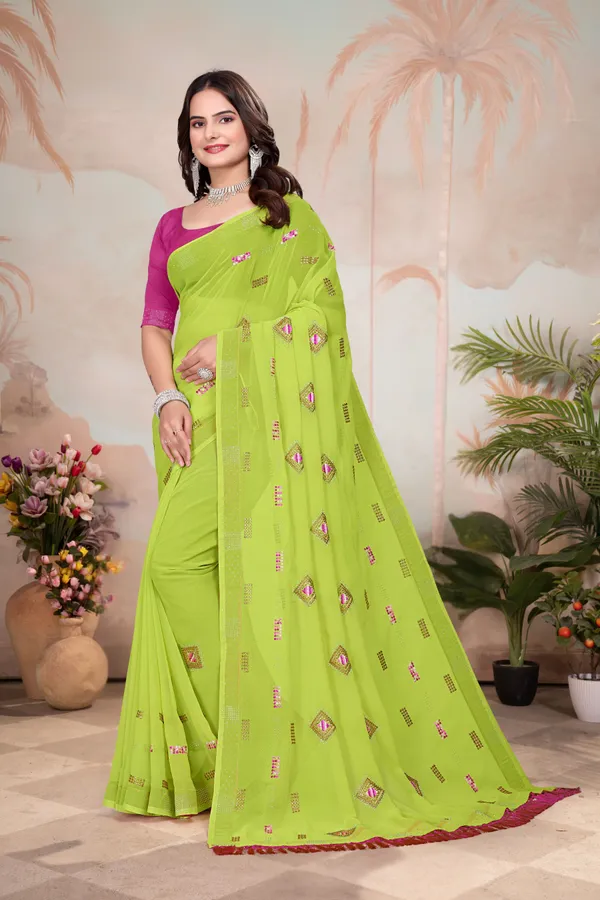 Green_Georgette_Embroidered_Bollywood_Saree_For_Women