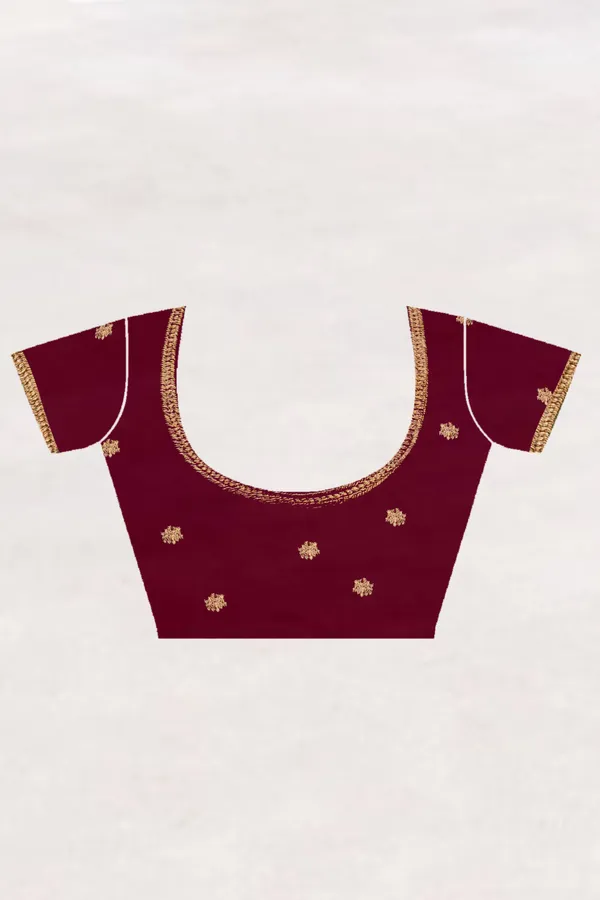 Maroon_Georgette_Embroidered_Banarasi_Saree_For_Women
