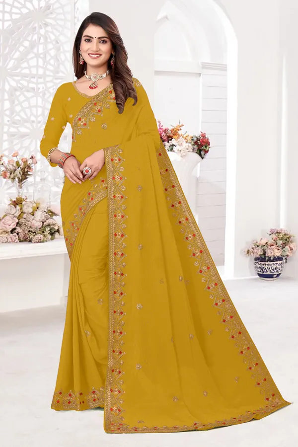 Green_Georgette_Embellished_Handloom_Saree_For_Women