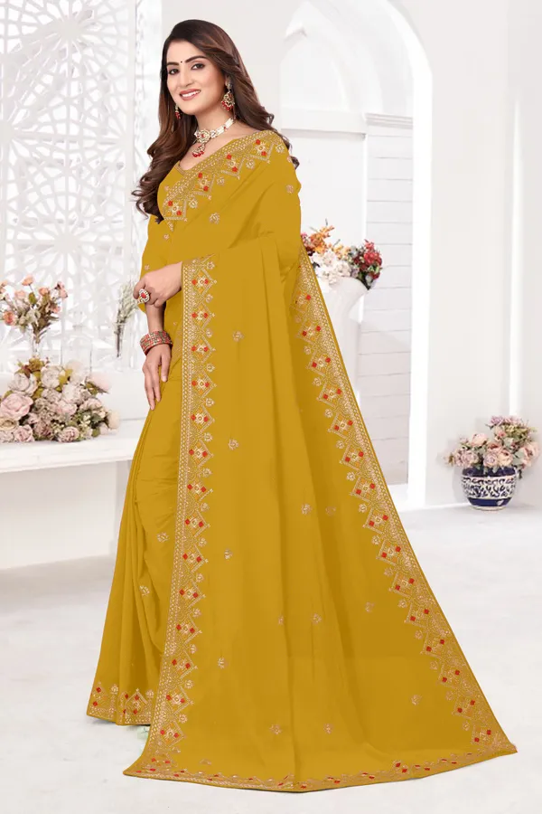 Green_Georgette_Embellished_Handloom_Saree_For_Women