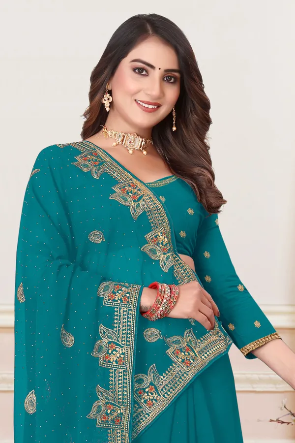 Blue_Georgette_Embroidered_Bollywood_Saree_For_Women