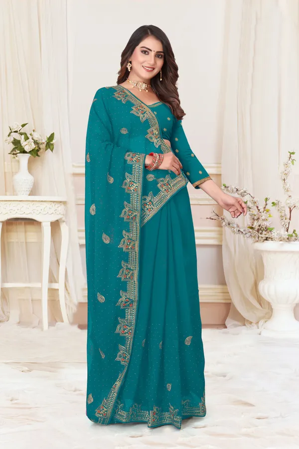 Blue_Georgette_Embroidered_Bollywood_Saree_For_Women