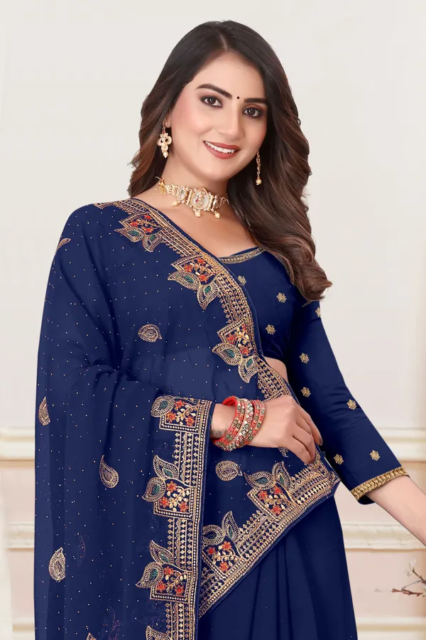 Dark_Blue_Georgette_Embroidered_Bollywood_Saree_For_Women