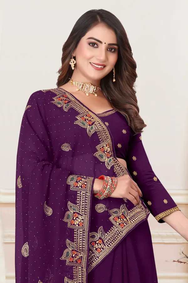 Dark_Blue_Georgette_Embroidered_Bollywood_Saree_For_Women