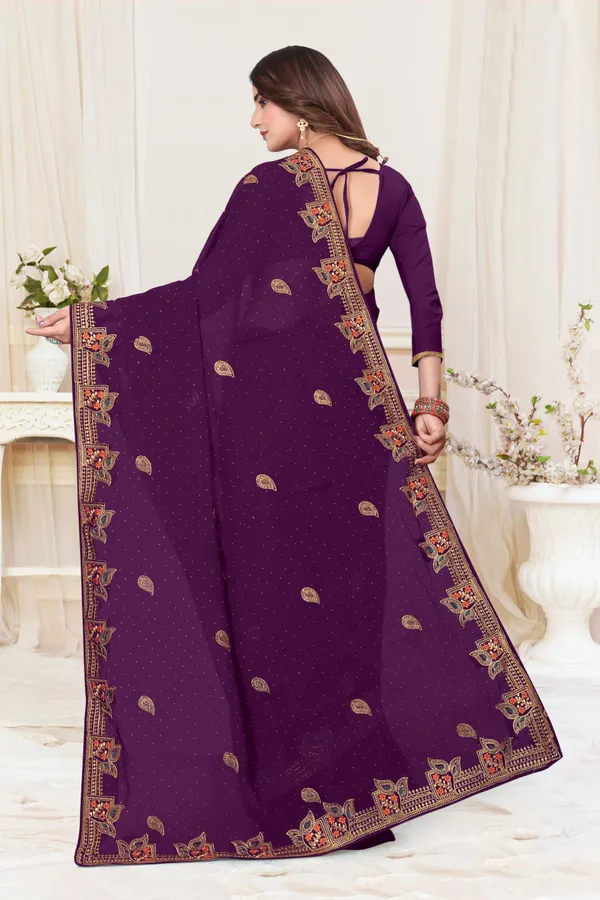 Dark_Blue_Georgette_Embroidered_Bollywood_Saree_For_Women