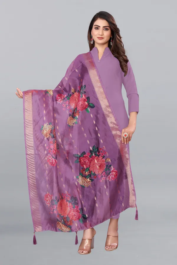 Lavender_Georgette_Printed_Dupatta_For_Women
