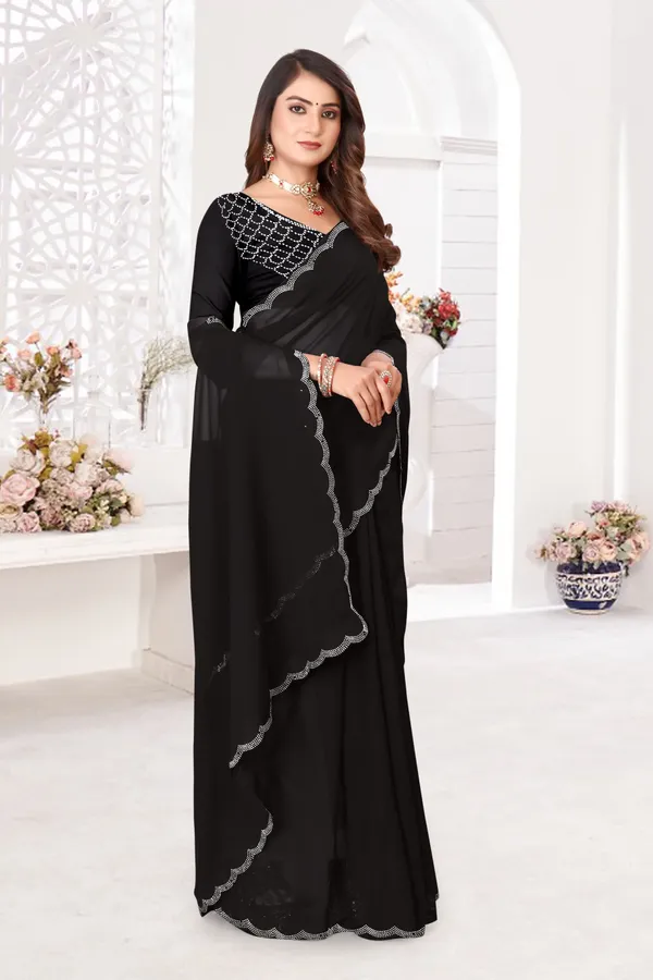 Black_Georgette_Embellished_Bollywood_Saree_For_Women