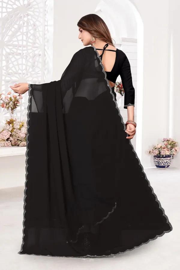 Black_Georgette_Embellished_Bollywood_Saree_For_Women