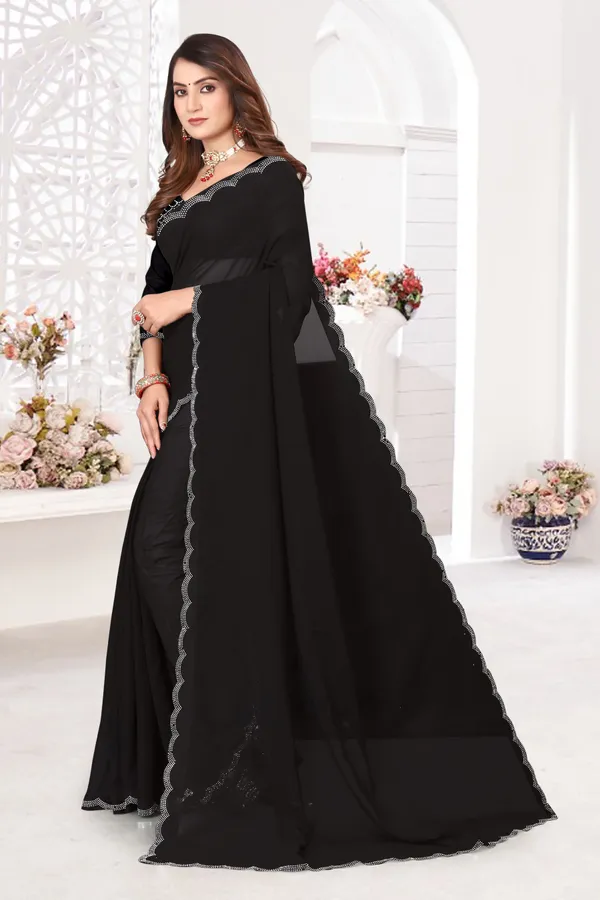 Black_Georgette_Embellished_Bollywood_Saree_For_Women