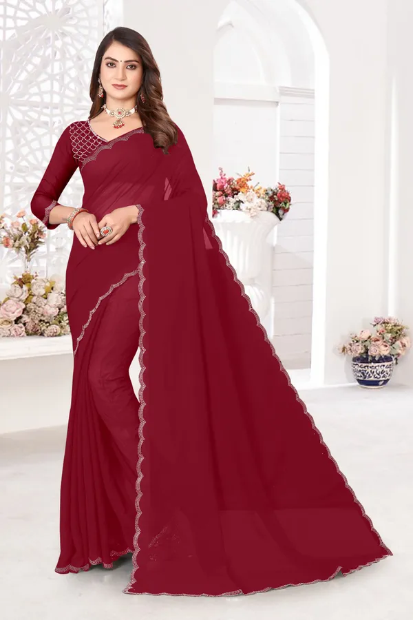 Maroon_Georgette_Embellished_Bollywood_Saree_For_Women