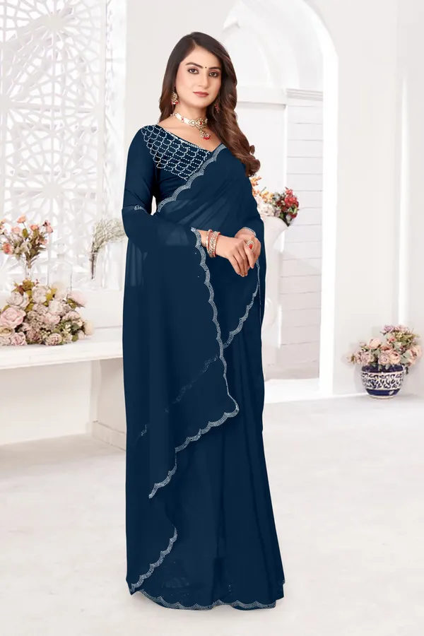 Dark_Blue_Georgette_Embellished_Bollywood_Saree_For_Women