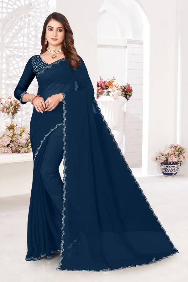 Dark_Blue_Georgette_Embellished_Bollywood_Saree_For_Women