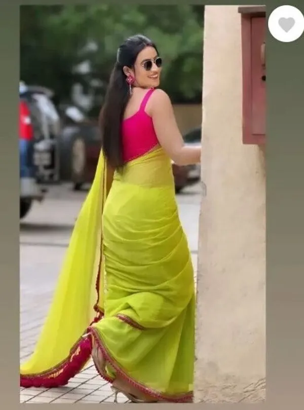 Green_Georgette_Printed_Daily_Wear_Saree_For_Women