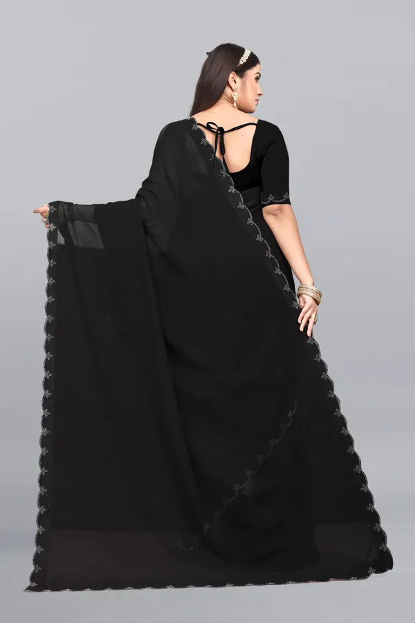 Black_Georgette_Embellished_Bollywood_Saree_For_Women