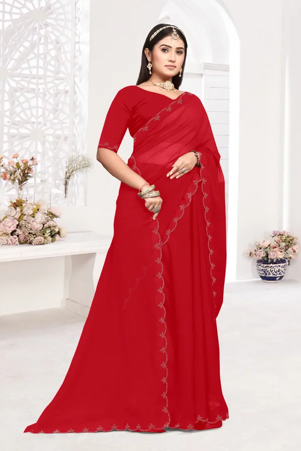 Red_Georgette_Embellished_Bollywood_Saree_For_Women