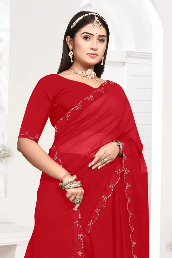 Red_Georgette_Embellished_Bollywood_Saree_For_Women