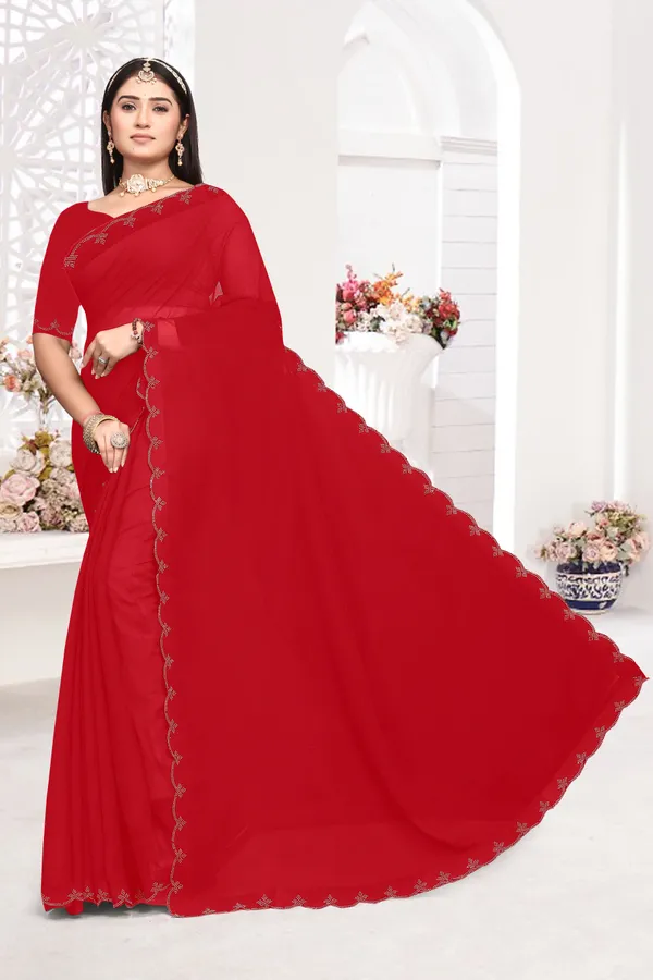 Red_Georgette_Embellished_Bollywood_Saree_For_Women