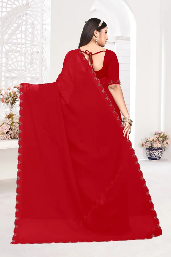 Red_Georgette_Embellished_Bollywood_Saree_For_Women