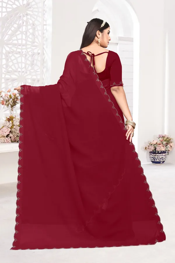 Maroon_Georgette_Embellished_Bollywood_Saree_For_Women