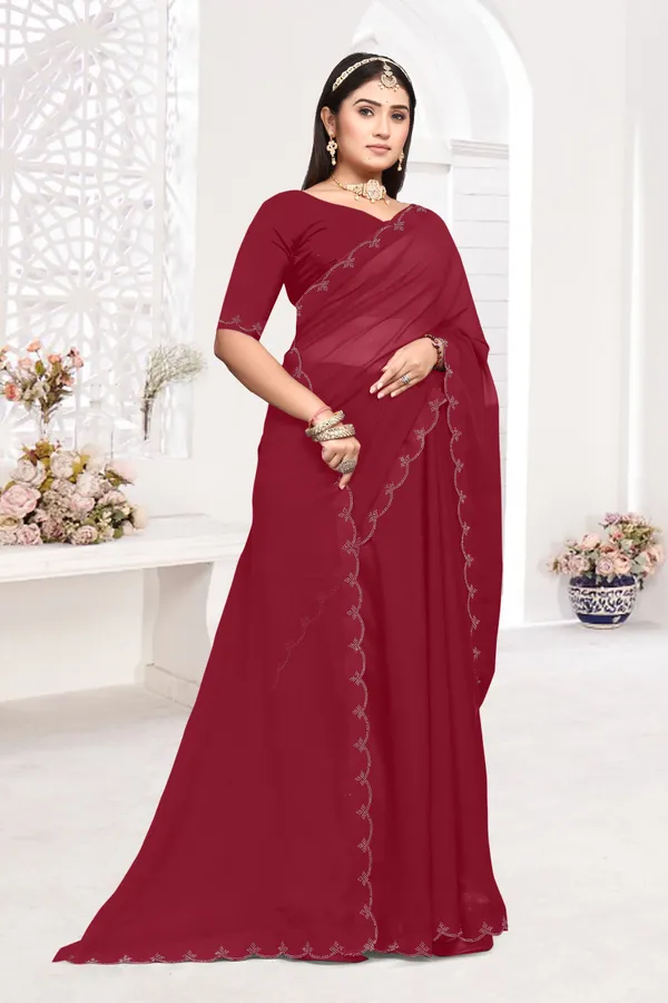 Maroon_Georgette_Embellished_Bollywood_Saree_For_Women