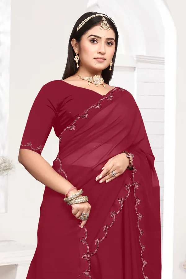 Maroon_Georgette_Embellished_Bollywood_Saree_For_Women
