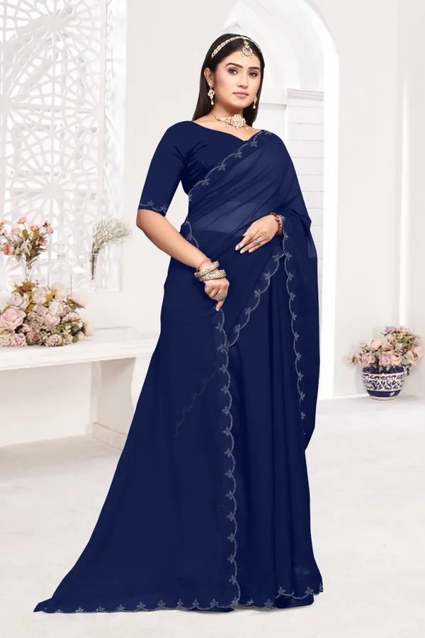 Dark_Blue_Georgette_Embellished_Bollywood_Saree_For_Women