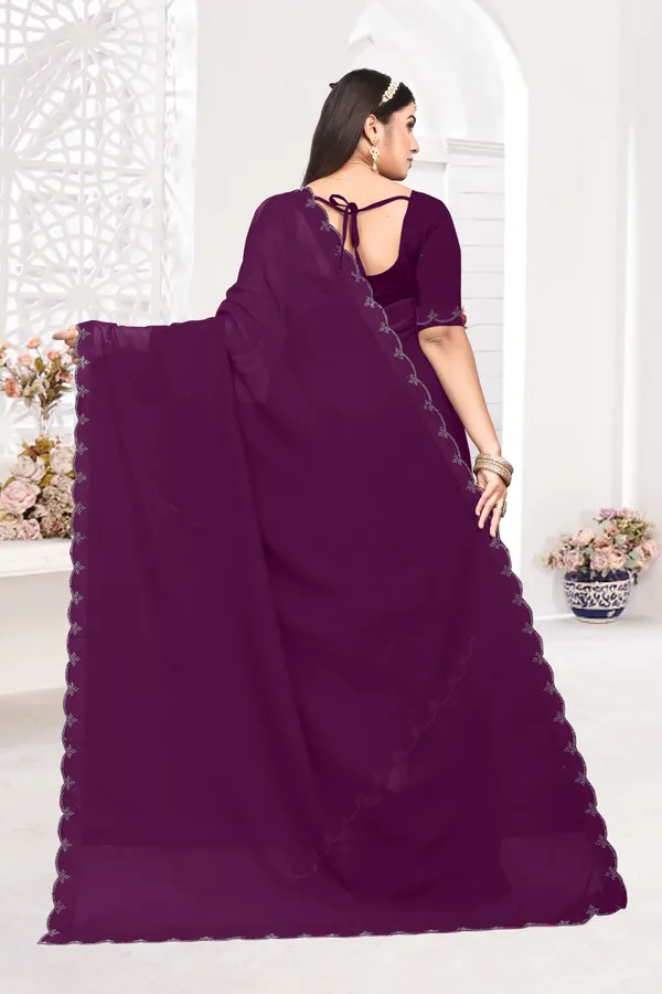 Maroon_Georgette_Embellished_Bollywood_Saree_For_Women