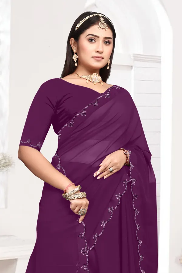 Maroon_Georgette_Embellished_Bollywood_Saree_For_Women