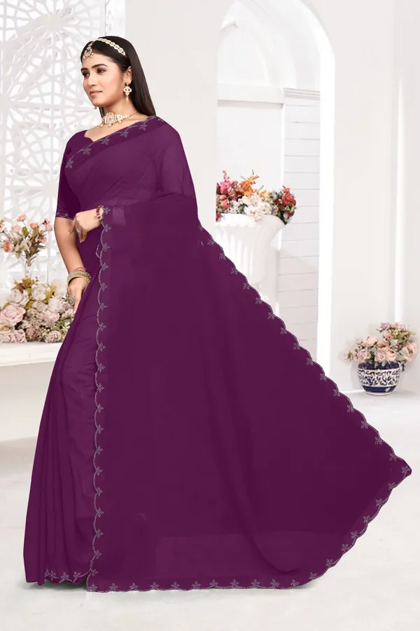 Maroon_Georgette_Embellished_Bollywood_Saree_For_Women