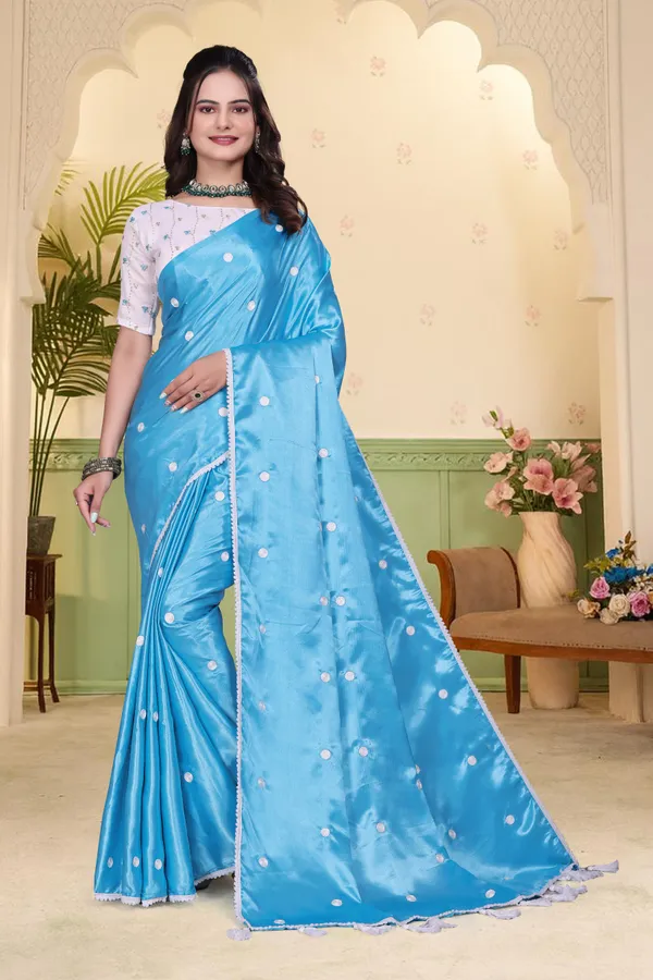 Blue_Satin_Printed_Bollywood_Saree_For_Women