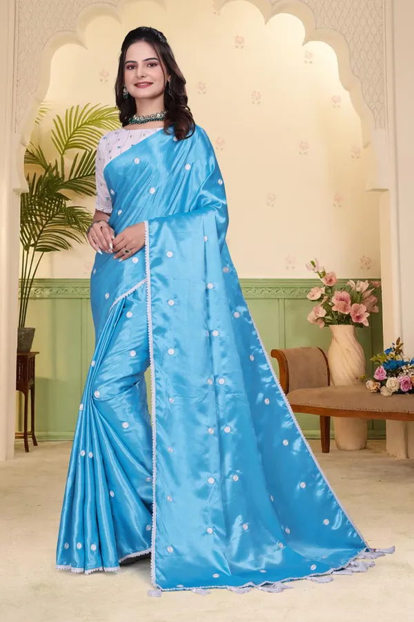 Blue_Satin_Printed_Bollywood_Saree_For_Women