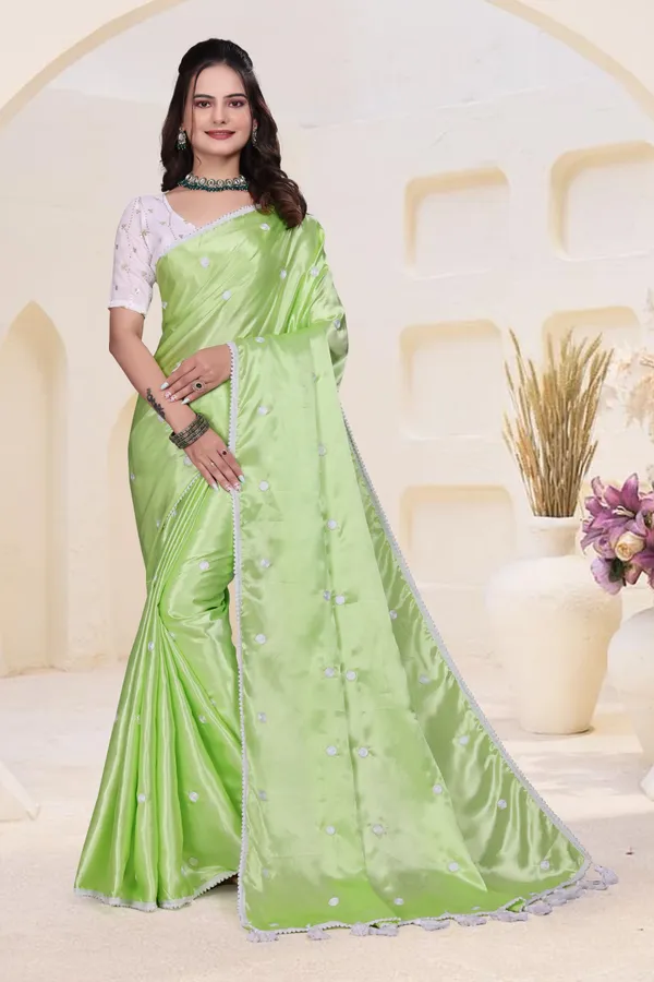 Green_Satin_Embroidered_Bollywood_Saree_For_Women