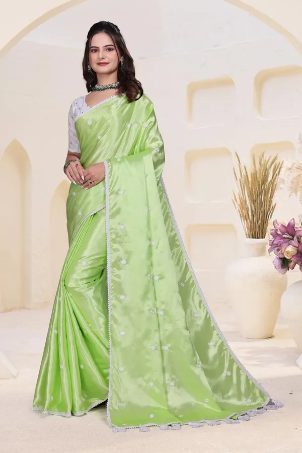 Green_Satin_Embroidered_Bollywood_Saree_For_Women