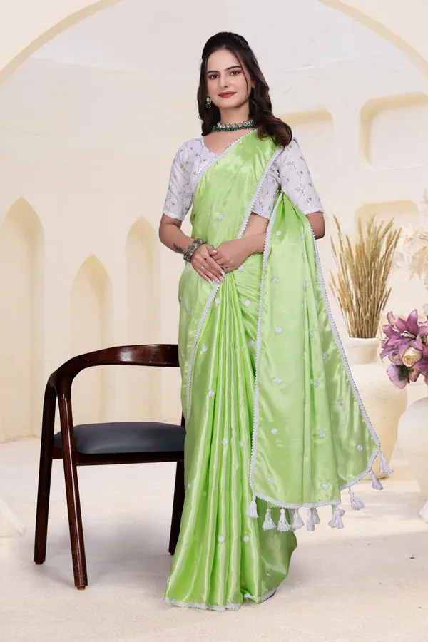 Green_Satin_Embroidered_Bollywood_Saree_For_Women