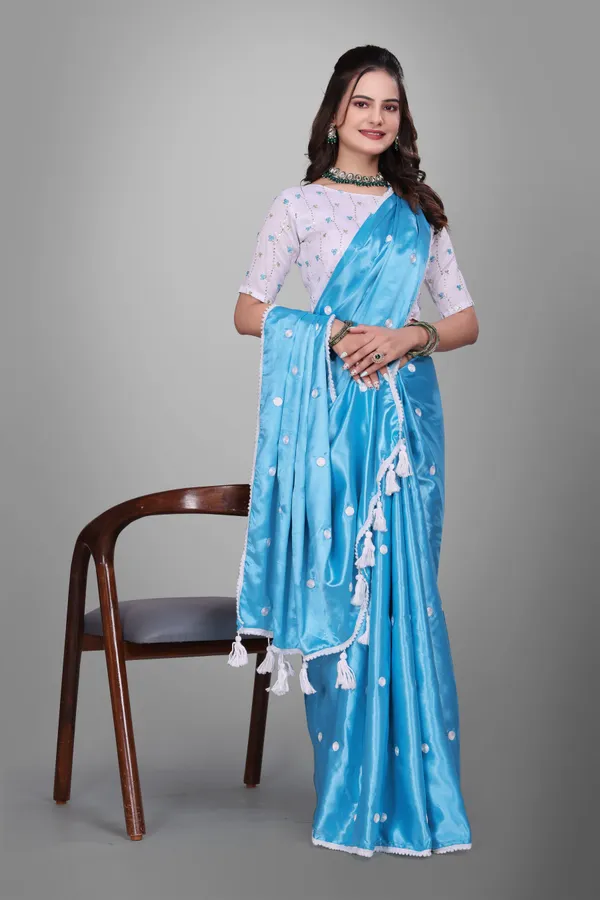 Blue_Satin_Printed_Bollywood_Saree_For_Women
