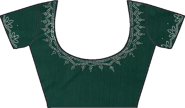 Dark_Green_Chiffon_Embellished_Daily_Wear_Saree_For_Women