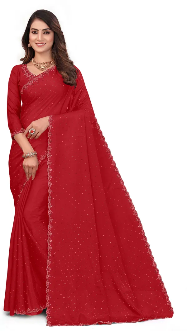 Red_Chiffon_Embellished_Daily_Wear_Saree_For_Women