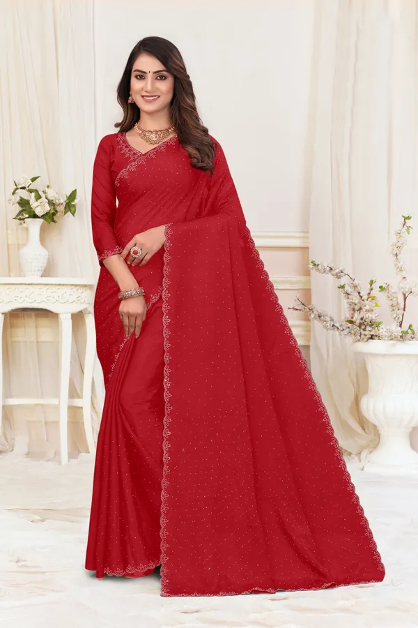 Red_Chiffon_Embellished_Daily_Wear_Saree_For_Women