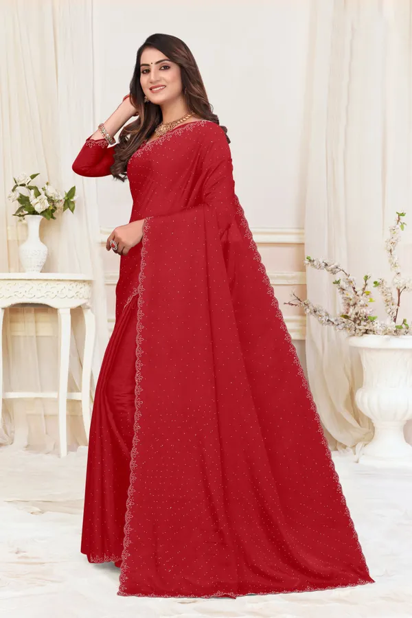Red_Chiffon_Embellished_Daily_Wear_Saree_For_Women