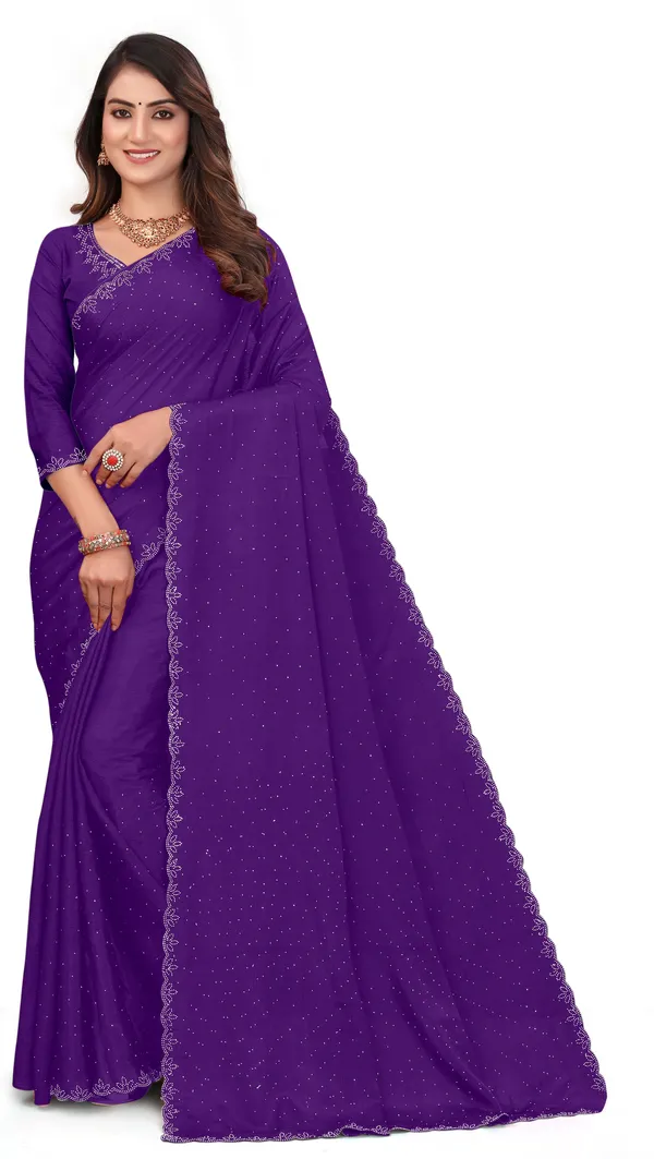 Blue_Chiffon_Embellished_Daily_Wear_Saree_For_Women