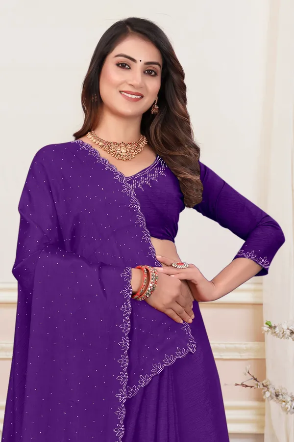 Blue_Chiffon_Embellished_Daily_Wear_Saree_For_Women