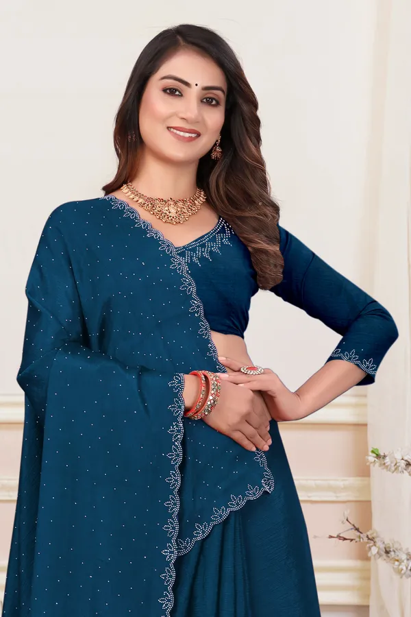 Blue_Chiffon_Embellished_Daily_Wear_Saree_For_Women